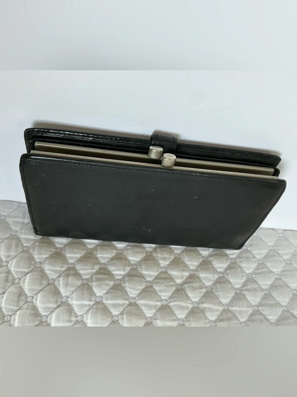COACH Black Leather Men's Card Holder with Embossed Logo